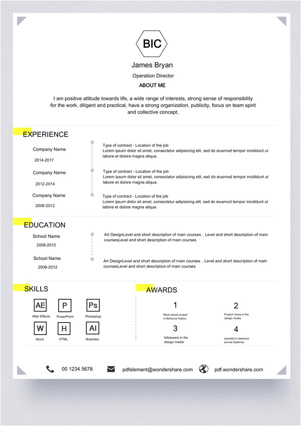 basic resume template download