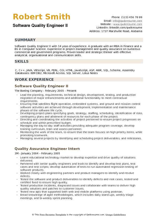 software quality engineer