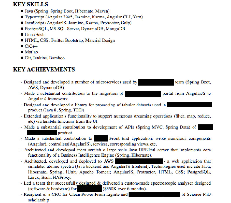 how to write a software engineering resume cv the definitive guide updated for 2019 2821d42b2fce