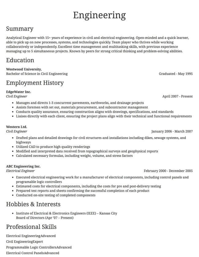 14 example of a job resume