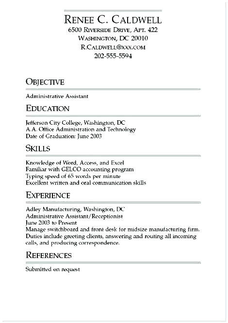 resume for undergraduate college student