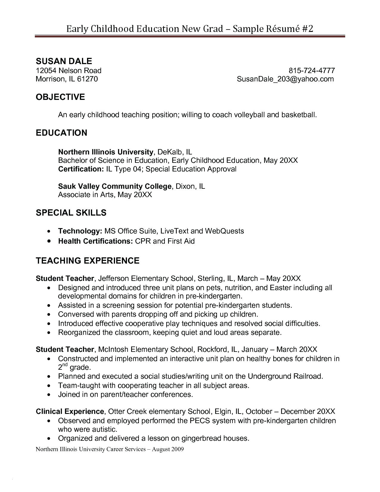 resume format for nursery school teacher