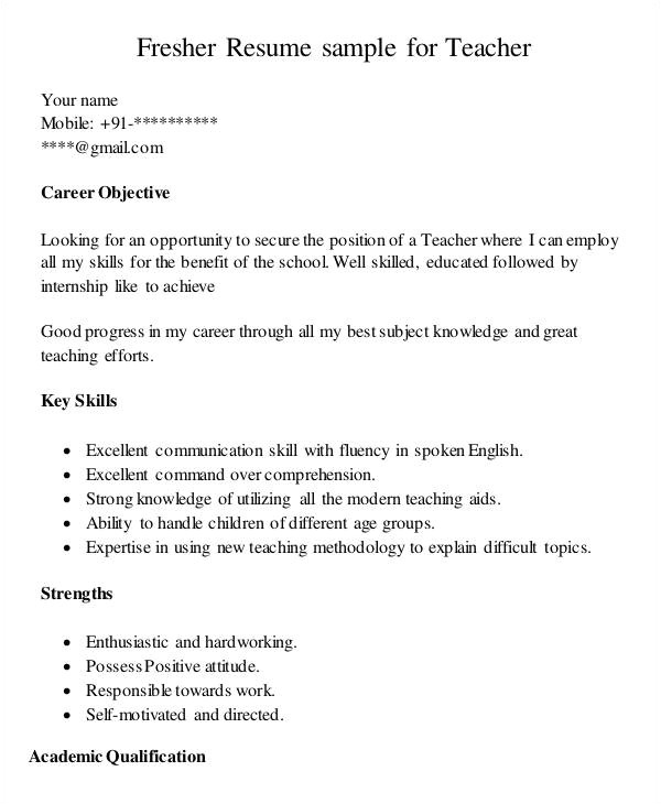 Resume format for Teacher Job In Word File Teacher Resume Sample 37 Free Word Pdf Documents