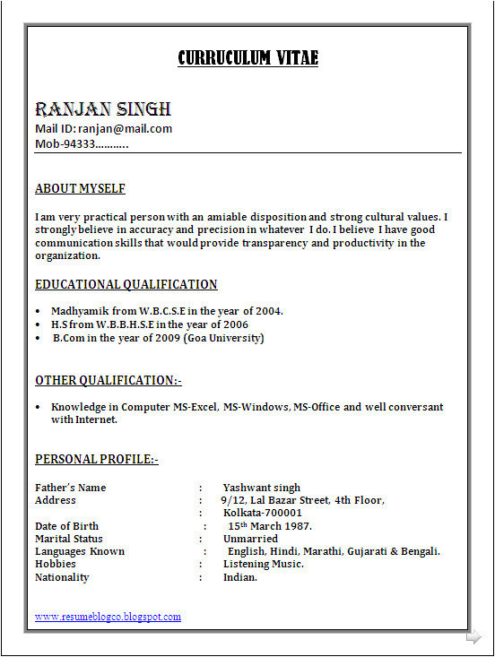 Resume format In Word Document Resume Blog Co Bpo Call Centre Resume Sample In Word