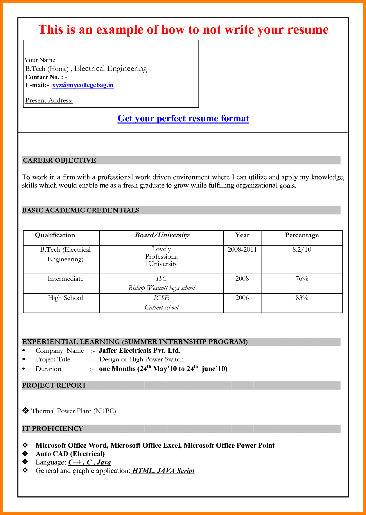 6 curriculum vitae download in ms word