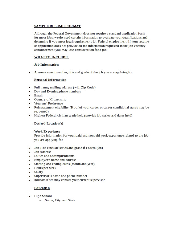 Resume format Word Simple Simple Resume format 9 Examples In Word Pdf
