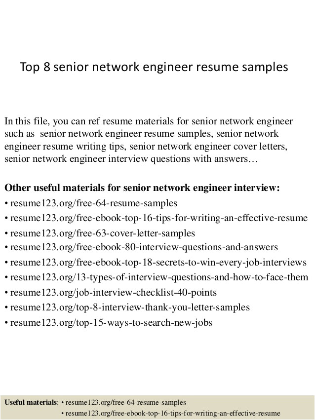 top 8 senior network engineer resume samples