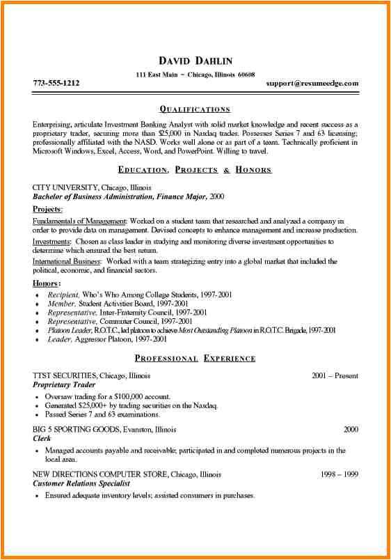 10 example of a student curriculum vitae