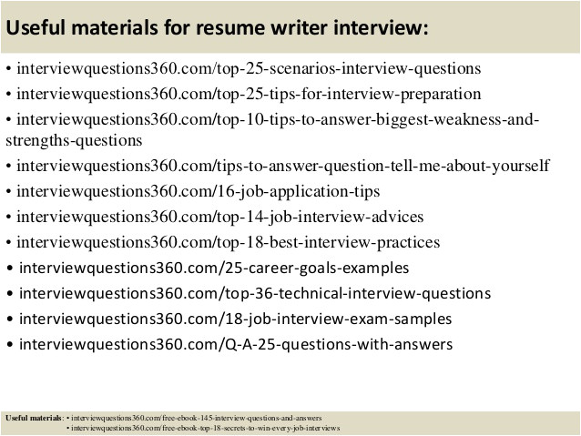 top 10 resume writer interview questions and answers