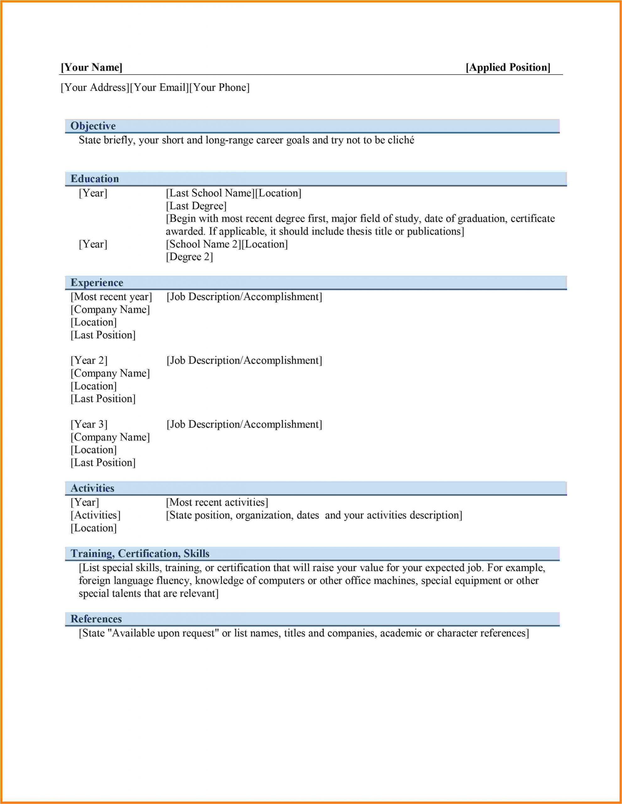 6 curriculum vitae download in ms word