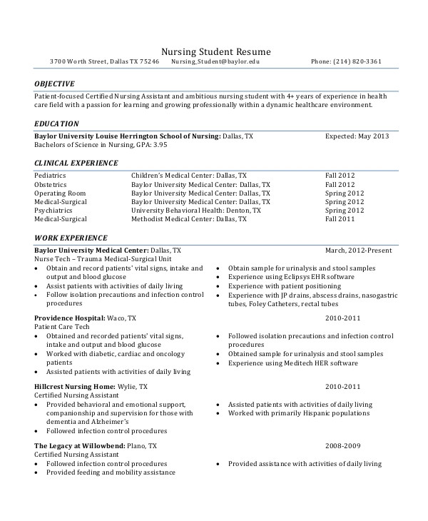 Student Nurse Resume Template Free 11 Nurse Resume Templates Pdf Doc Free Premium