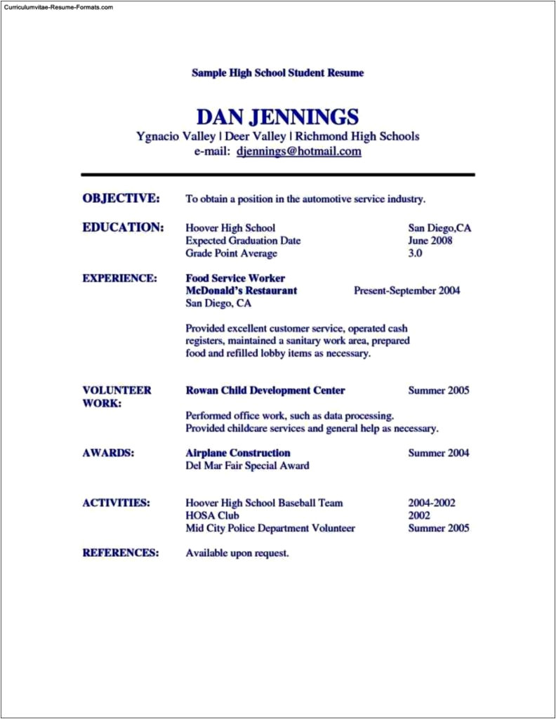 student activity resume template