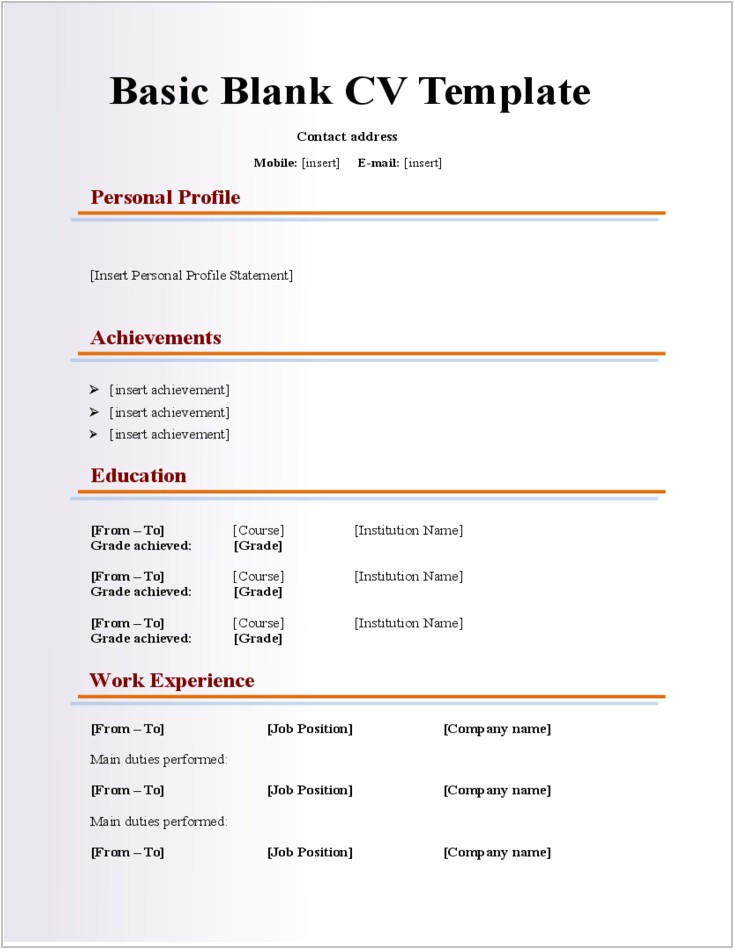 11712 fill in the blank student resume