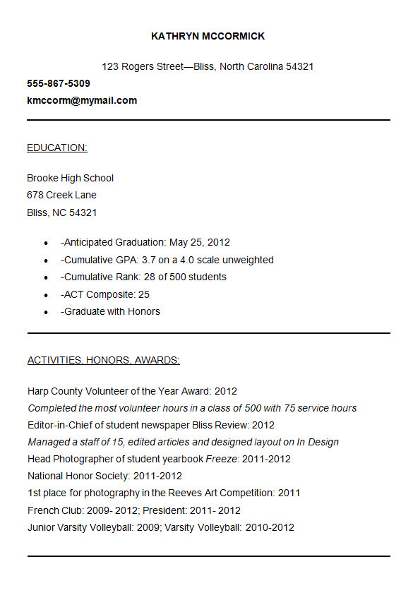 resume for students with no experience 3874