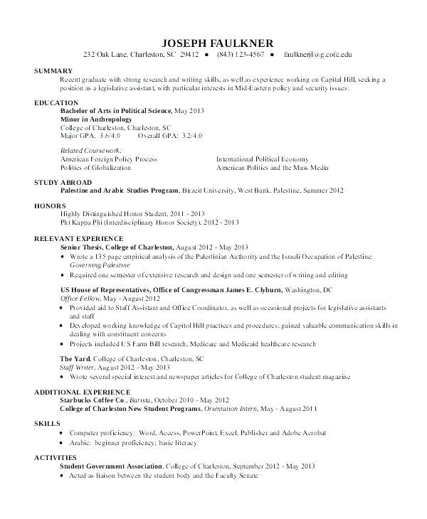 examples of good resumes for college students