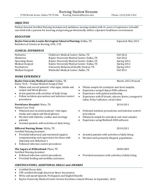resume objectives example