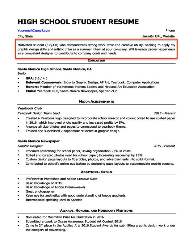 resume objective examples guide