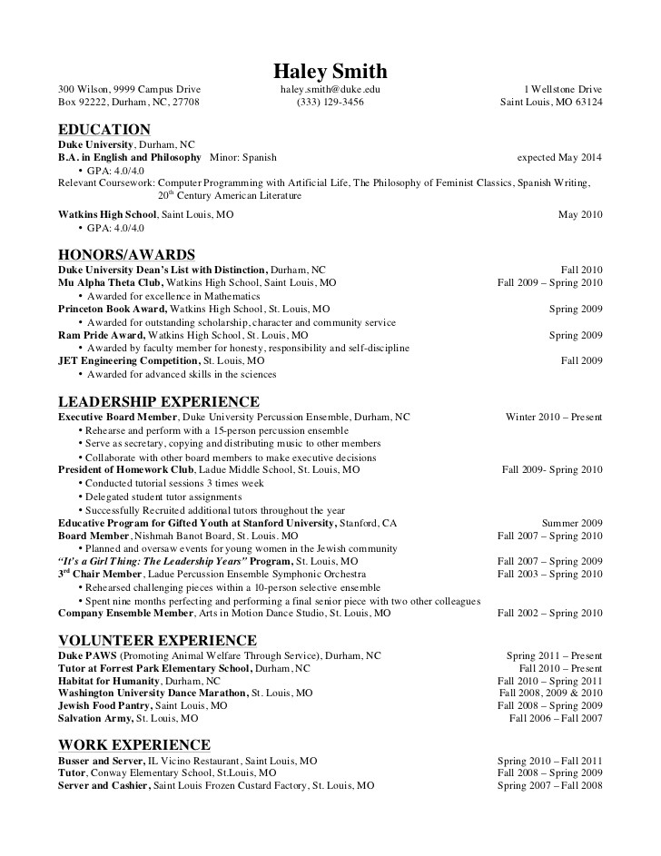 how to include relevant coursework in resume