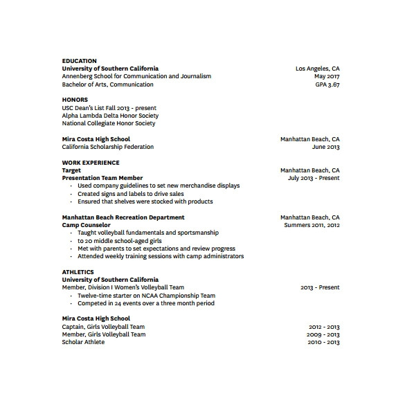 student resume template