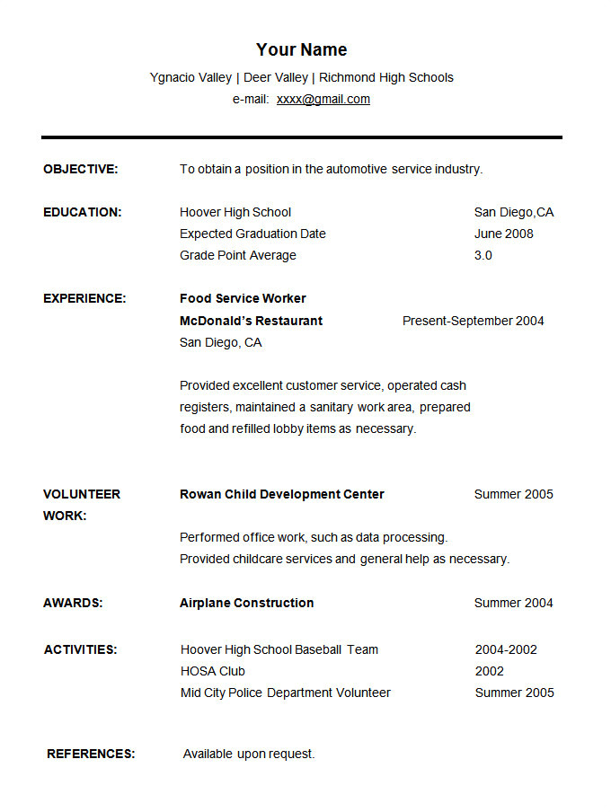 7 example of an cv for a student