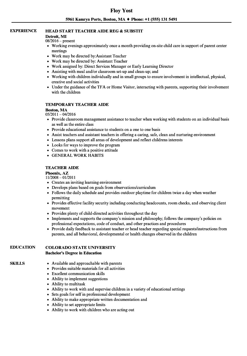 Teacher assistant Resume Sample Teacher assistant Resume Ipasphoto