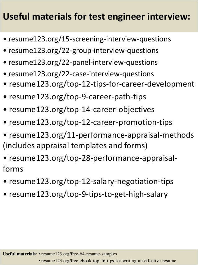 top 8 test engineer resume samples 47420981