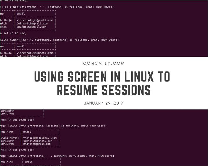 using screen linux resume sessions