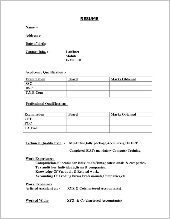 20146 very basic resume template