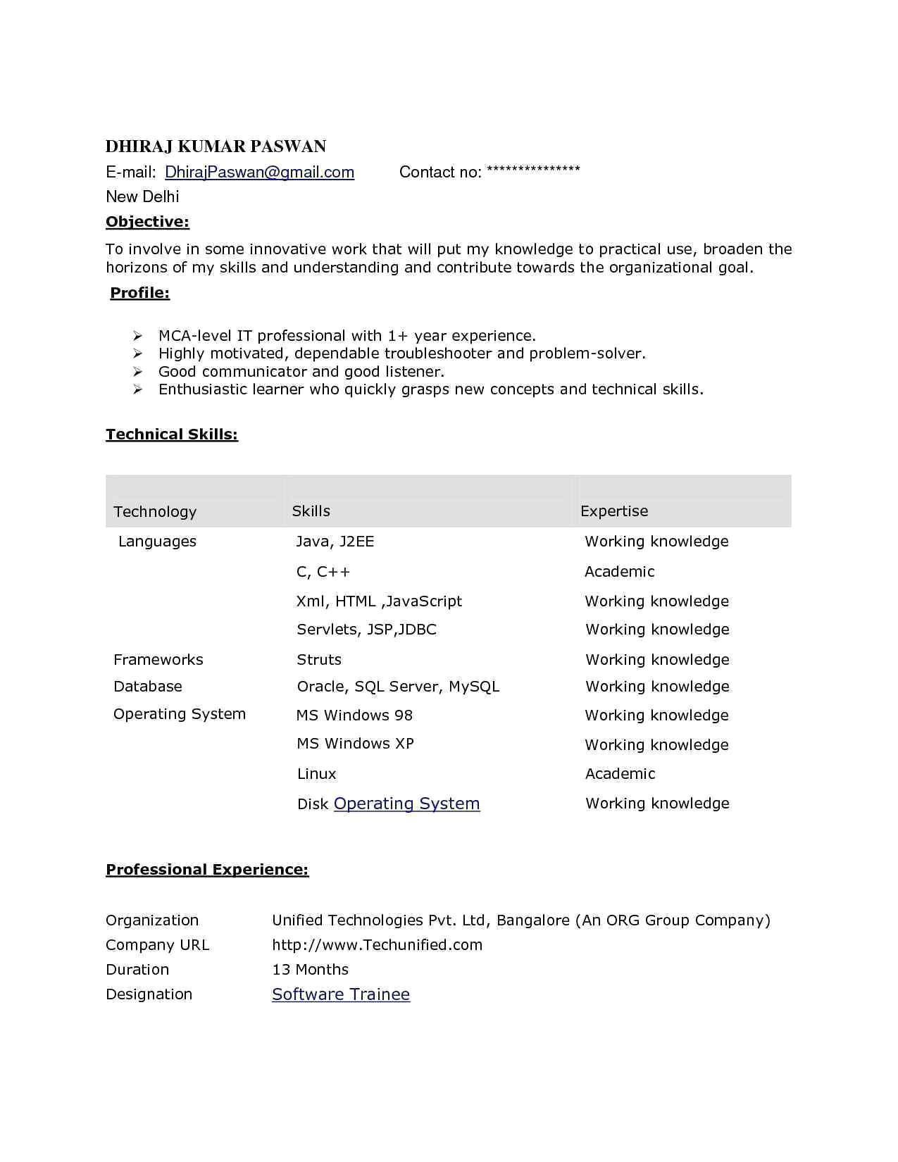 sample resume for web designer fresher