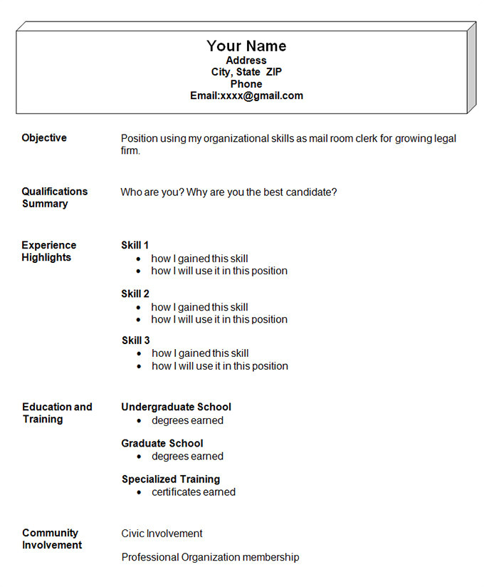 simple resume templates