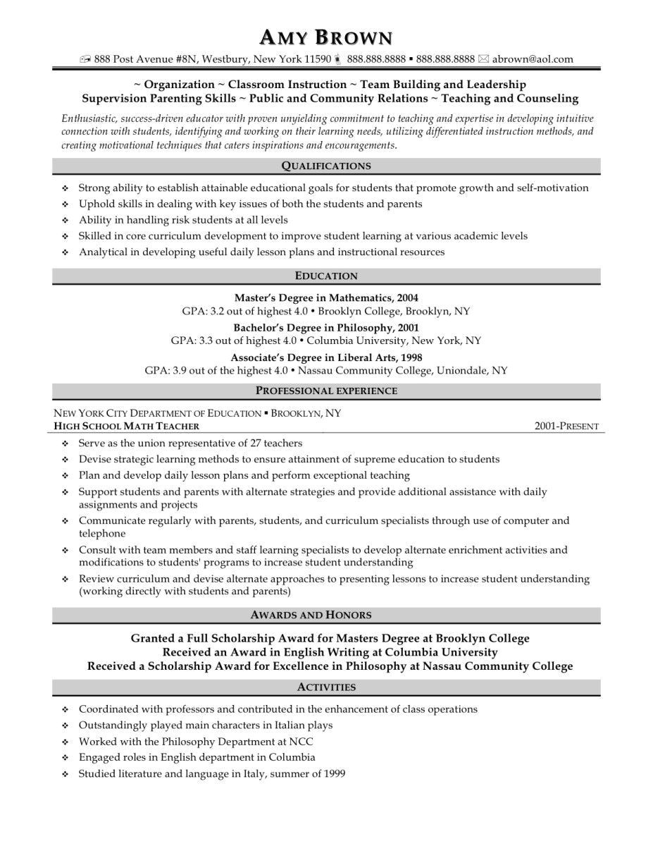 resume examples for year 9 students