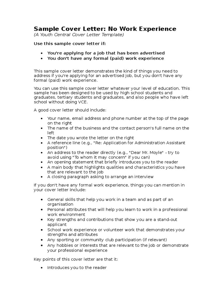 cover letter template youth central