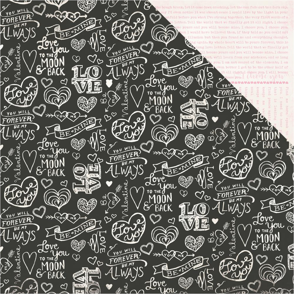 12 X 12 Cardstock Paper Photo Play Double Sided Cardstock 12 X 12 Herznachrichten Schwarz Weiss so Loved Love Notes Pp