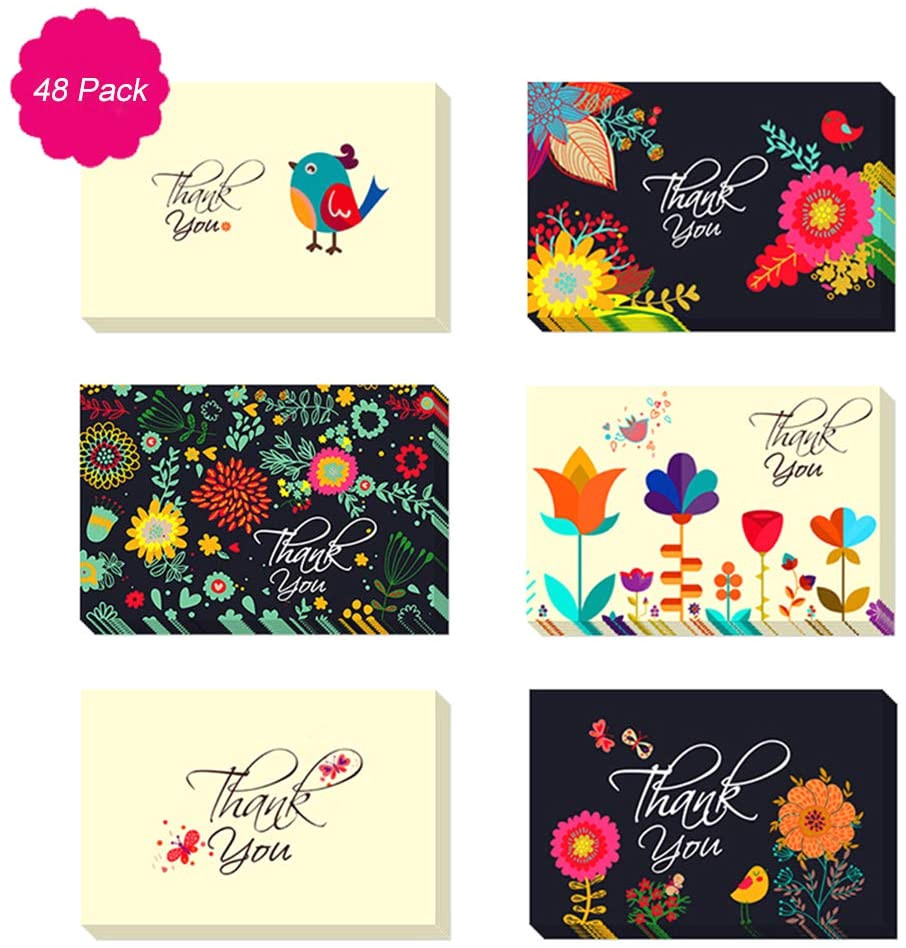 4 X 6 Blank Cards and Envelopes 48 Pack Blessing Greeting Cards Blank Inside 6 Different