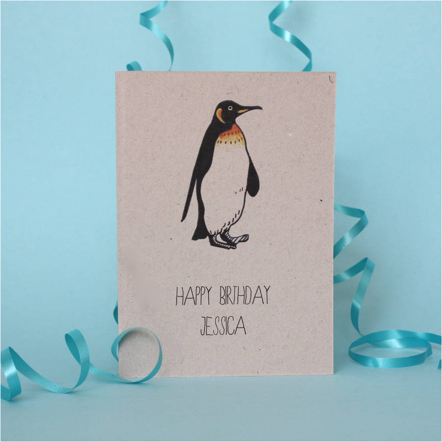 original personalised penguin birthday card jpg