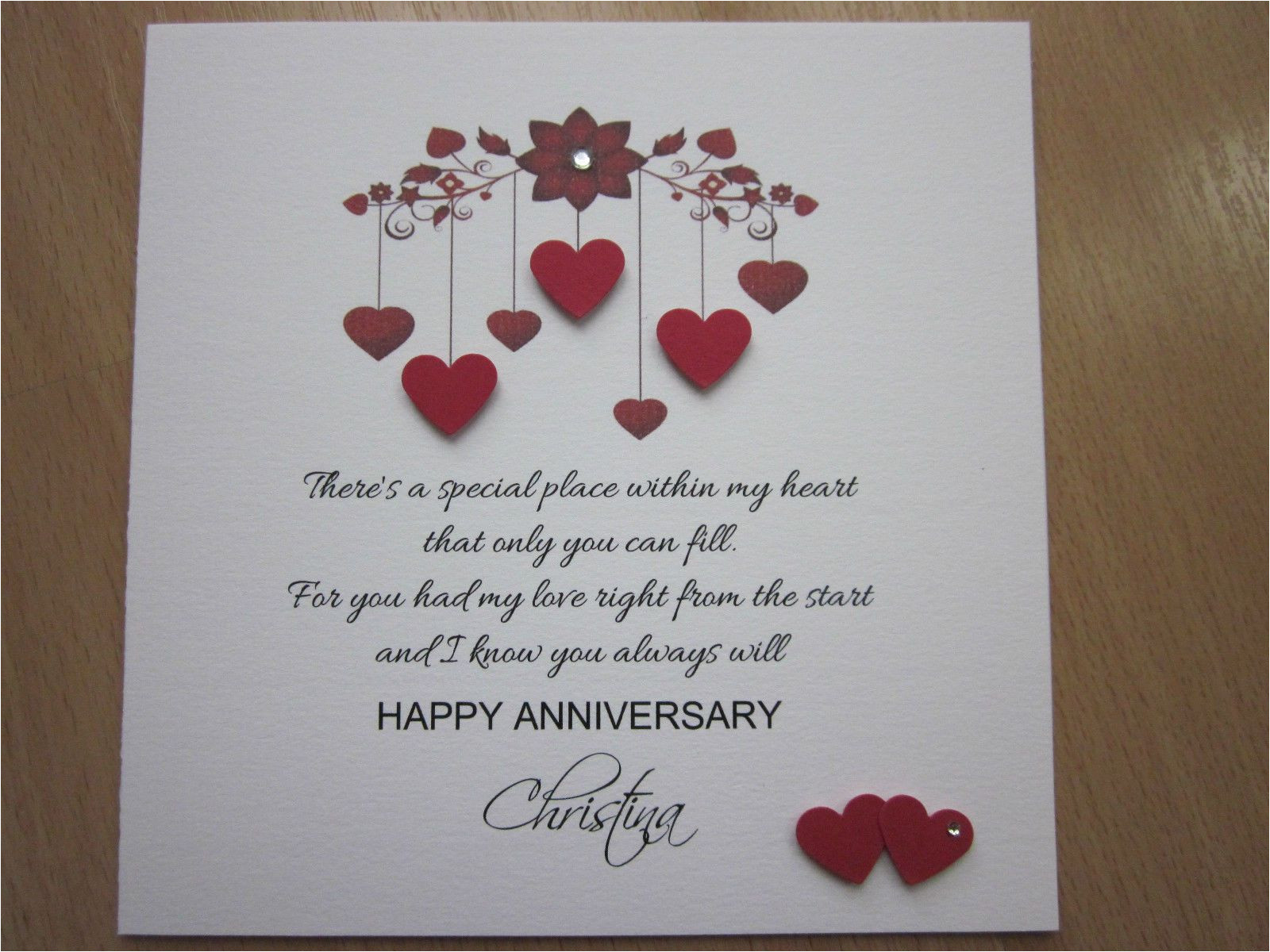 Anniversary Greeting Card for Husband Details About Personalised Handmade Anniversary Engagement
