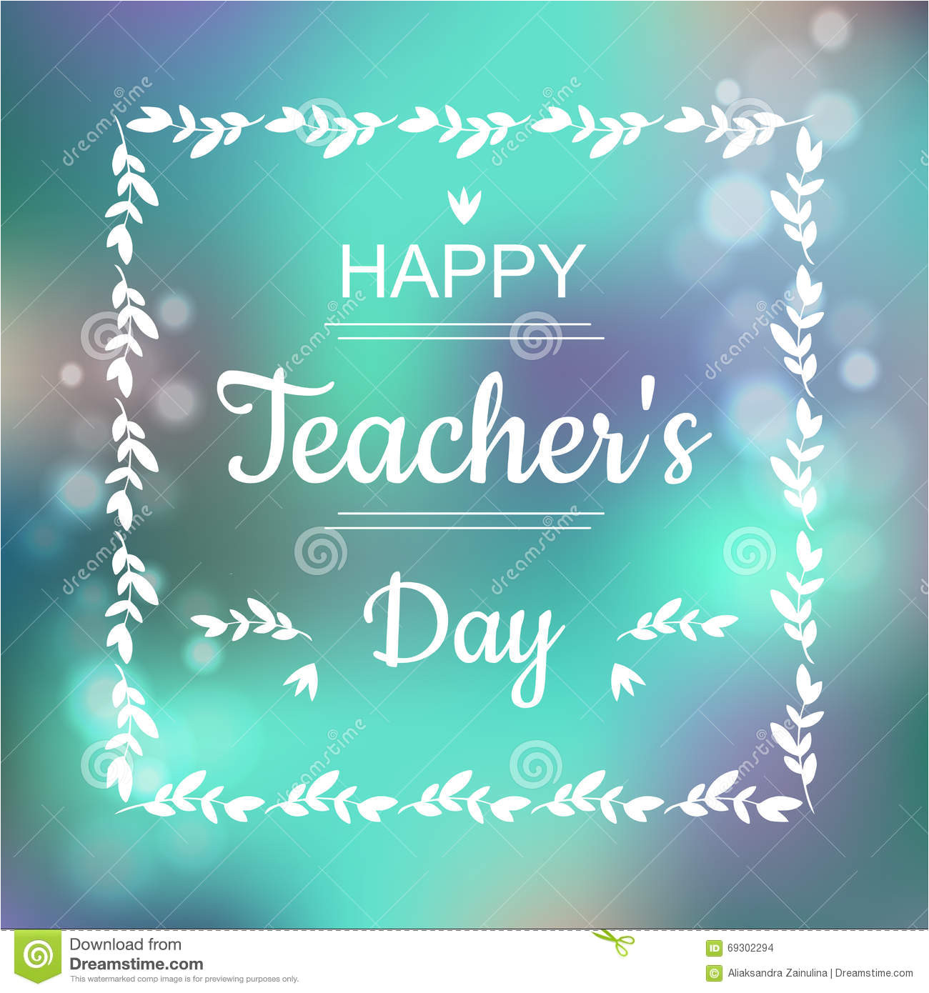 greeting card happy teachers day abstract background text square frame vector format illustration 69302294 jpg
