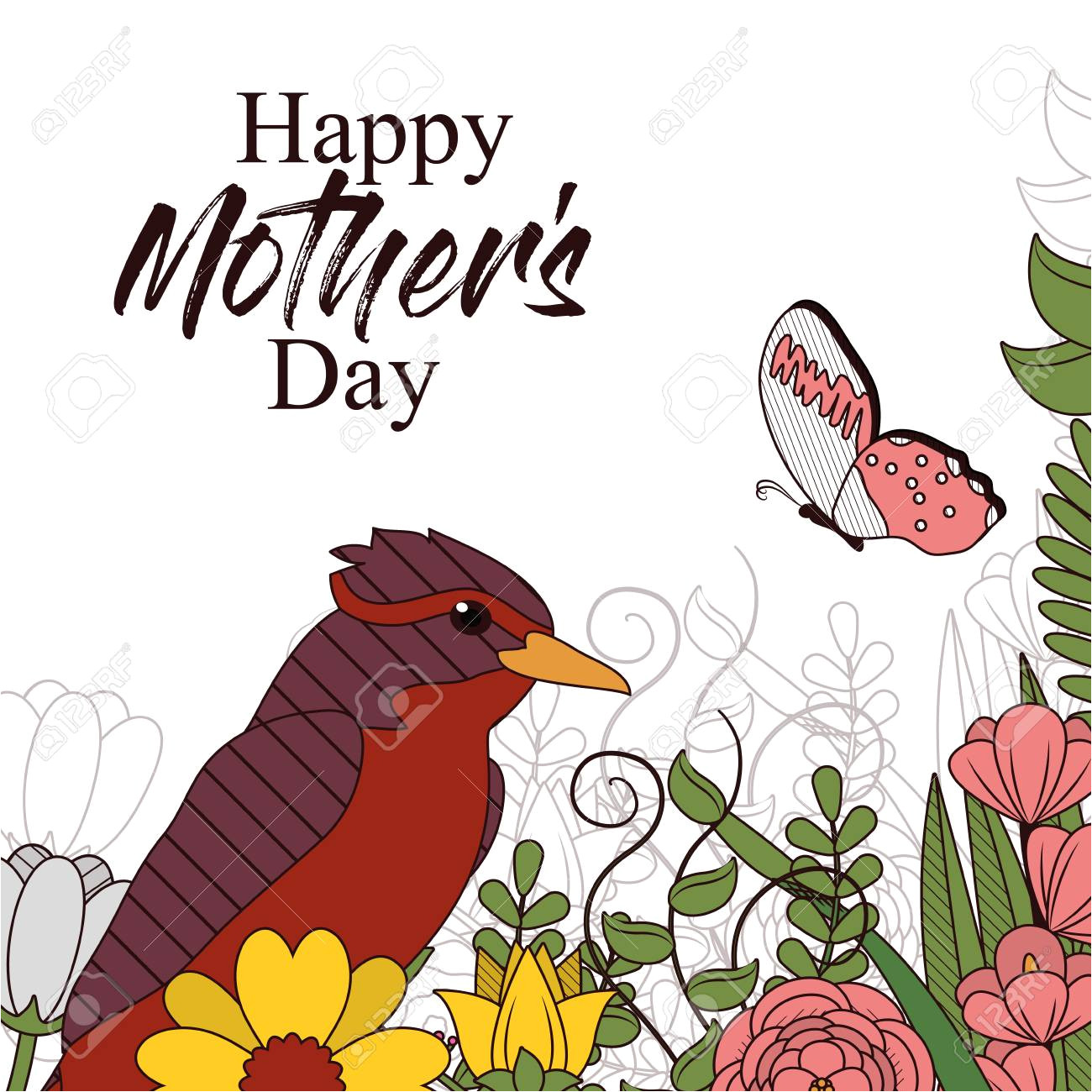 96901201 happy mothers day card with beautiful flowers colorful vector illustration graphic jpg