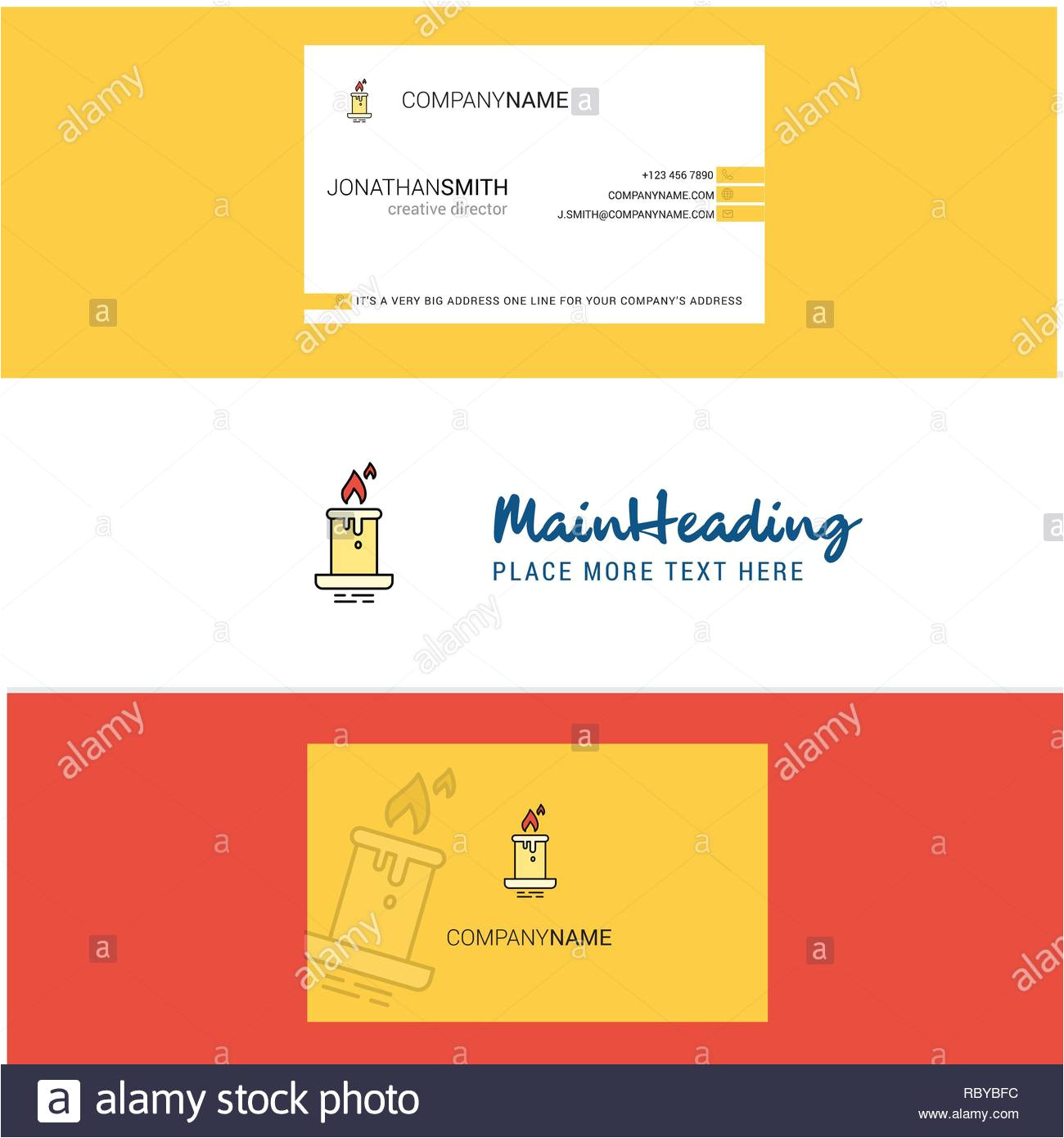 beautiful candle logo and business card vertical design vector rbybfc jpg