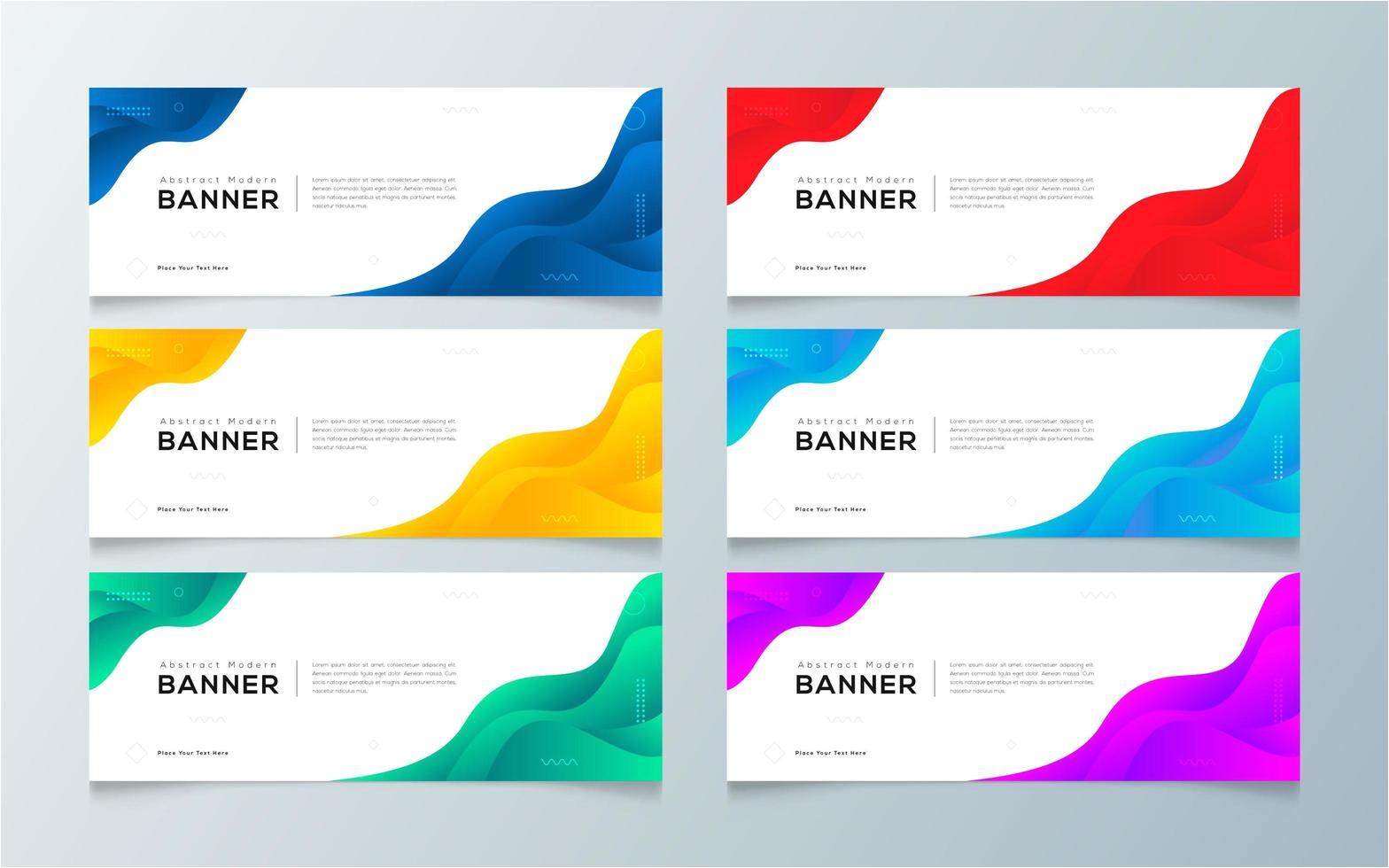 modern gradient abstract banner template set vector jpg