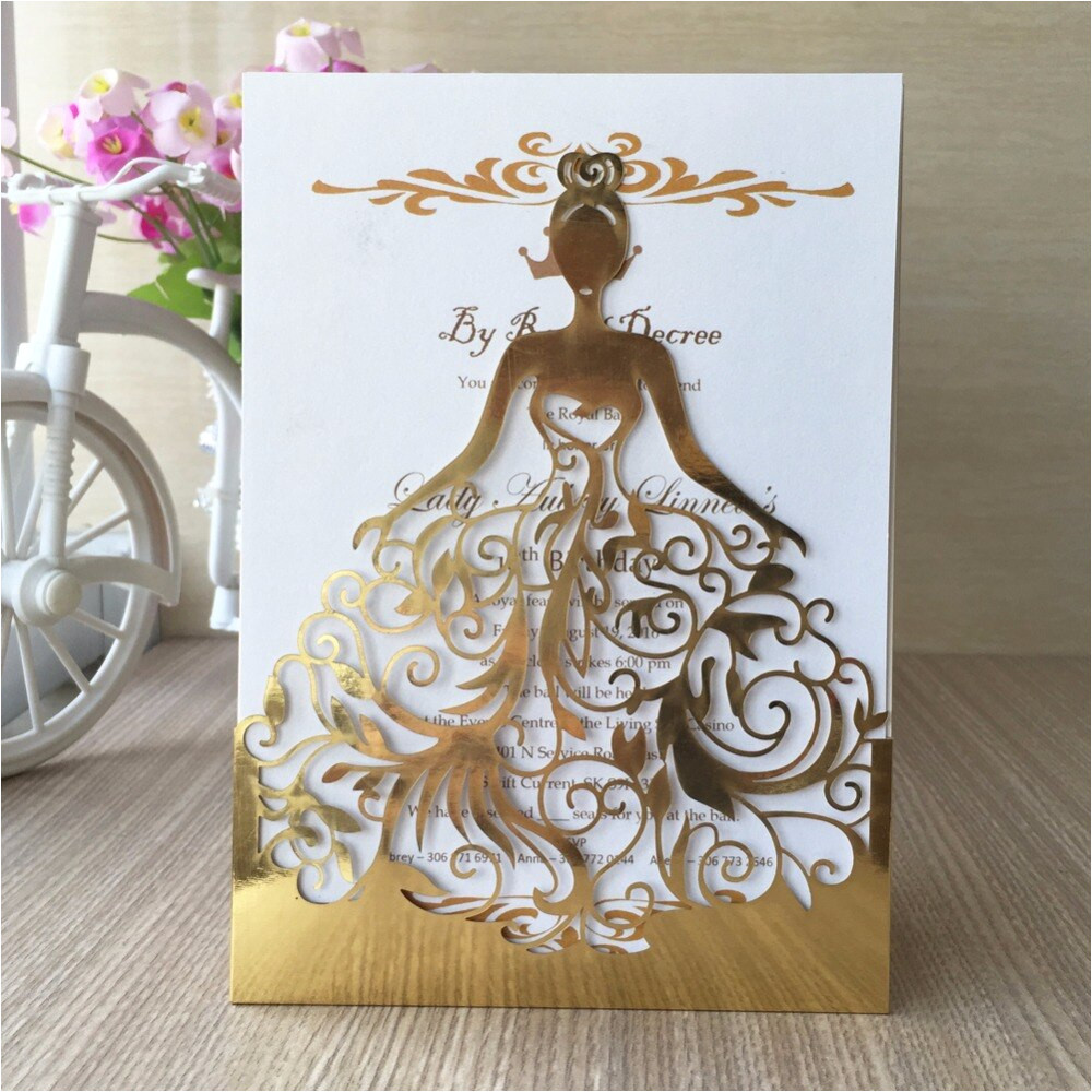50pcs lot exquisite beautiful girl birthday paty wedding invitation cards adult ceremony celebration invitaiton blessing card jpg