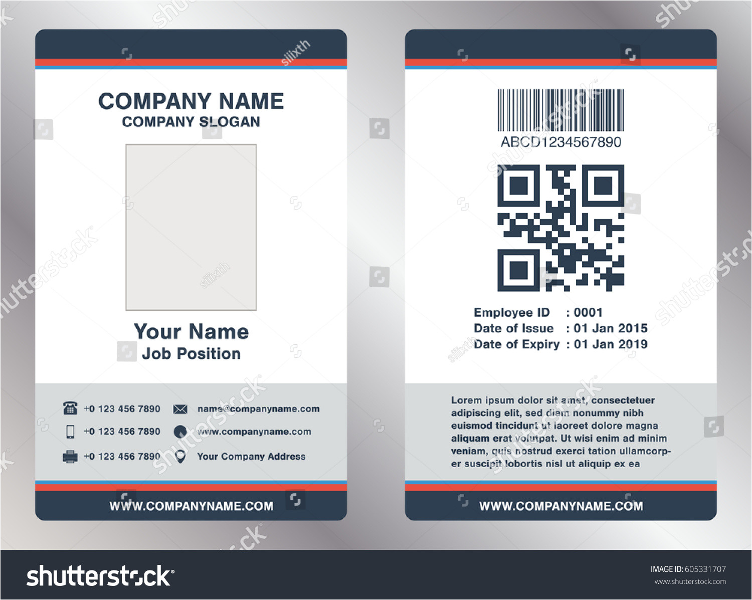 stock vector simple employee business name card template vector 605331707 jpg