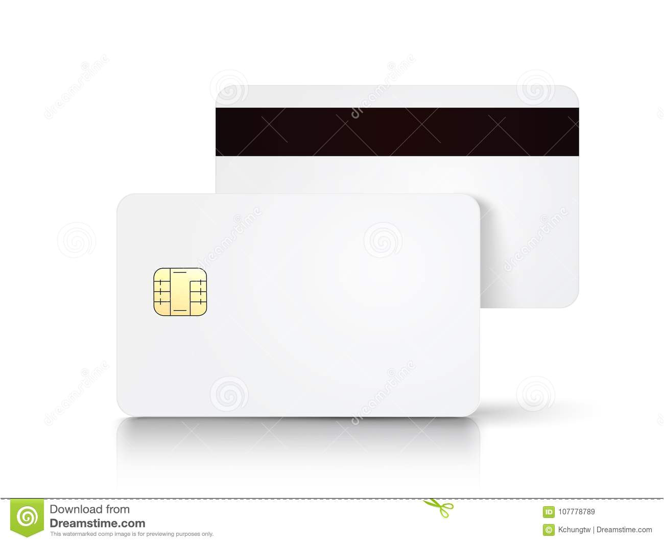 two white blank chip cards magnetic stripe isolated background d illustration 107778789 jpg
