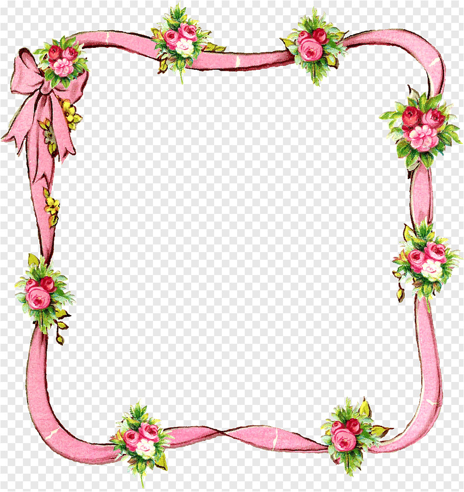 pink flower frame borders and frames picture frames decorative borders plant interior design heart png clip art png