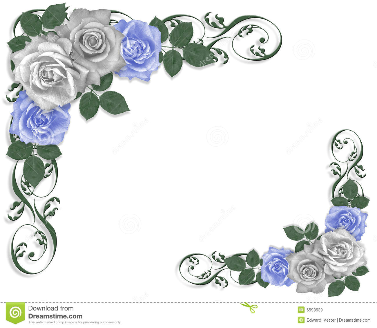 wedding border blue roses 6598639 jpg