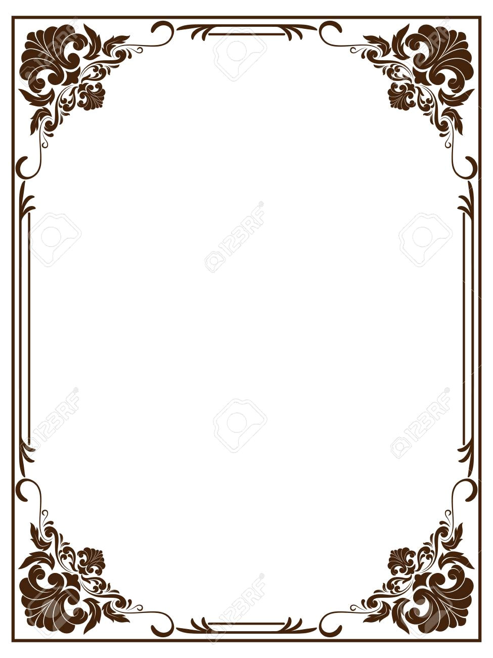 109668088 decorative frame in vintage style with beautiful filigree and retro border for premium invitation ca jpg