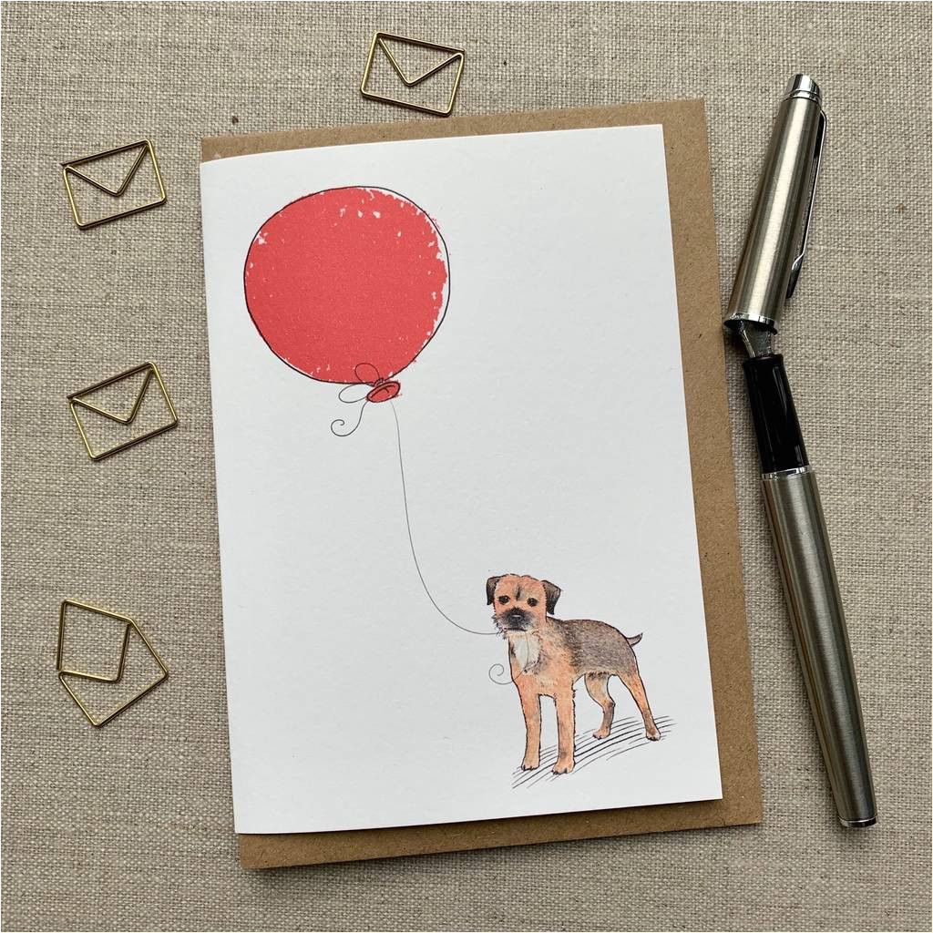 Border Terrier Father S Day Card Personalised Border Terrier Birthday Card