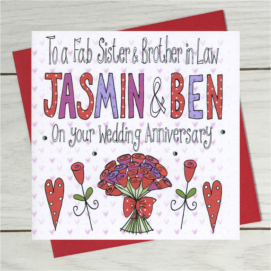original sister and brother in law wedding anniversary card jpg