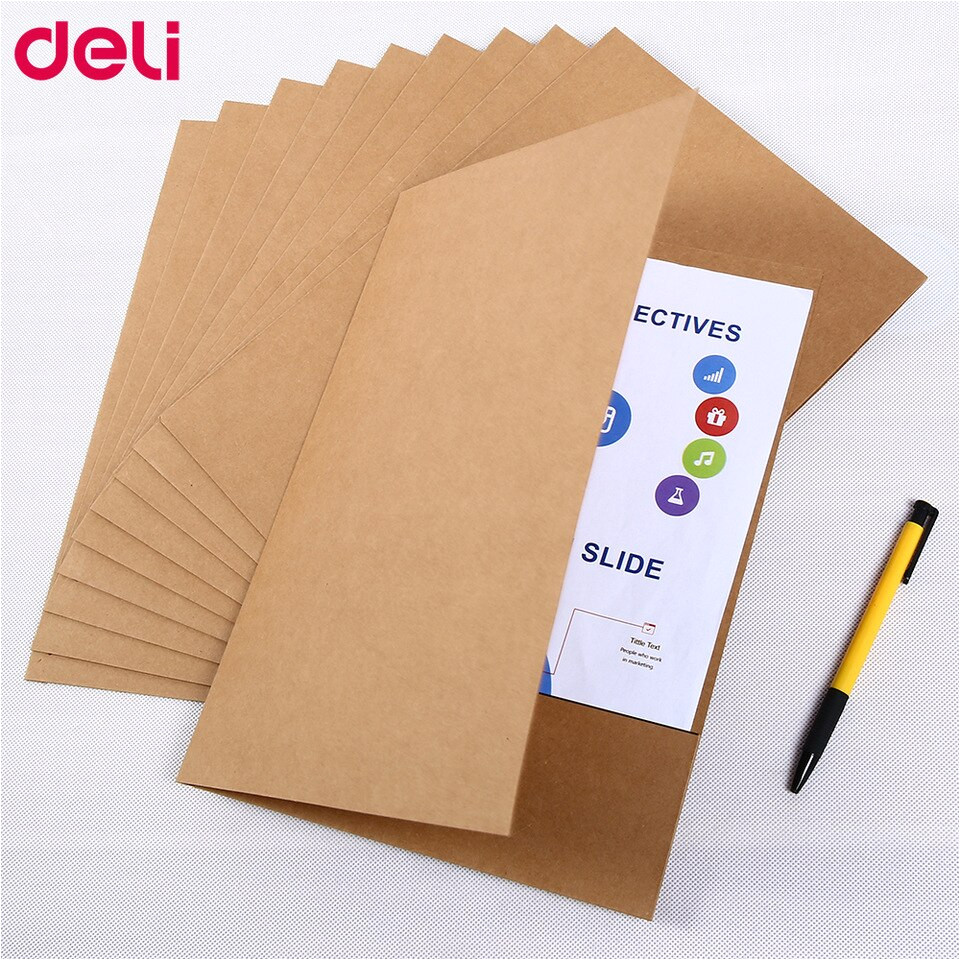 deli 10pcs set special kraft paper file holder a4 good quality paper protector paper office folder jpg 960x960 jpg