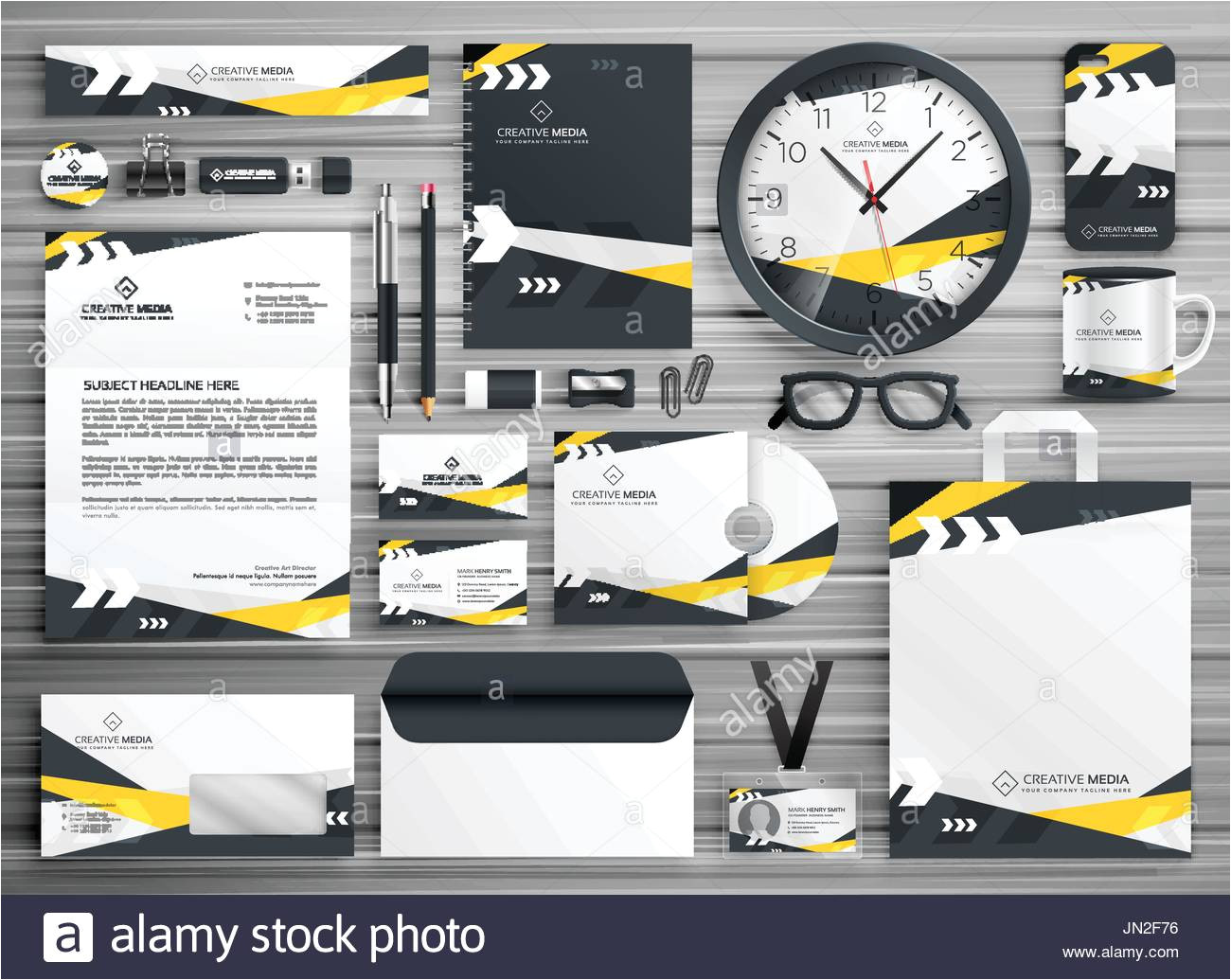corporate identity stationery template design set with abstract yellow jn2f76 jpg